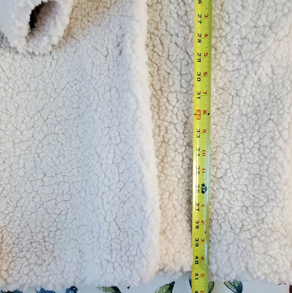 NWOT Lucky Brand Ivory Sherpa Teddy Long Coat. Large. - Picture 9 of 11